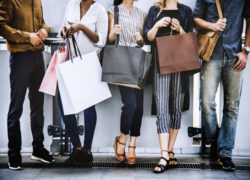Female friends out shopping together Female friends out shopping together