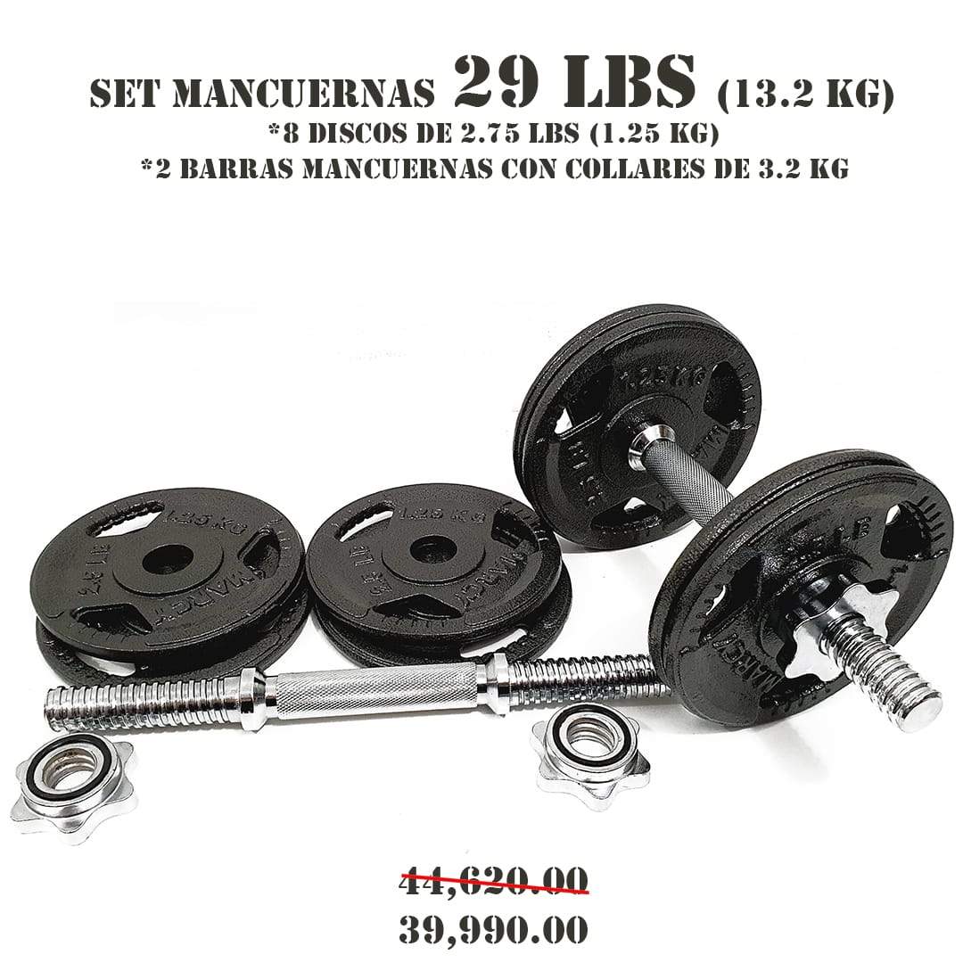 SET MANCUERNAS 29 LBS (13.2 KG)