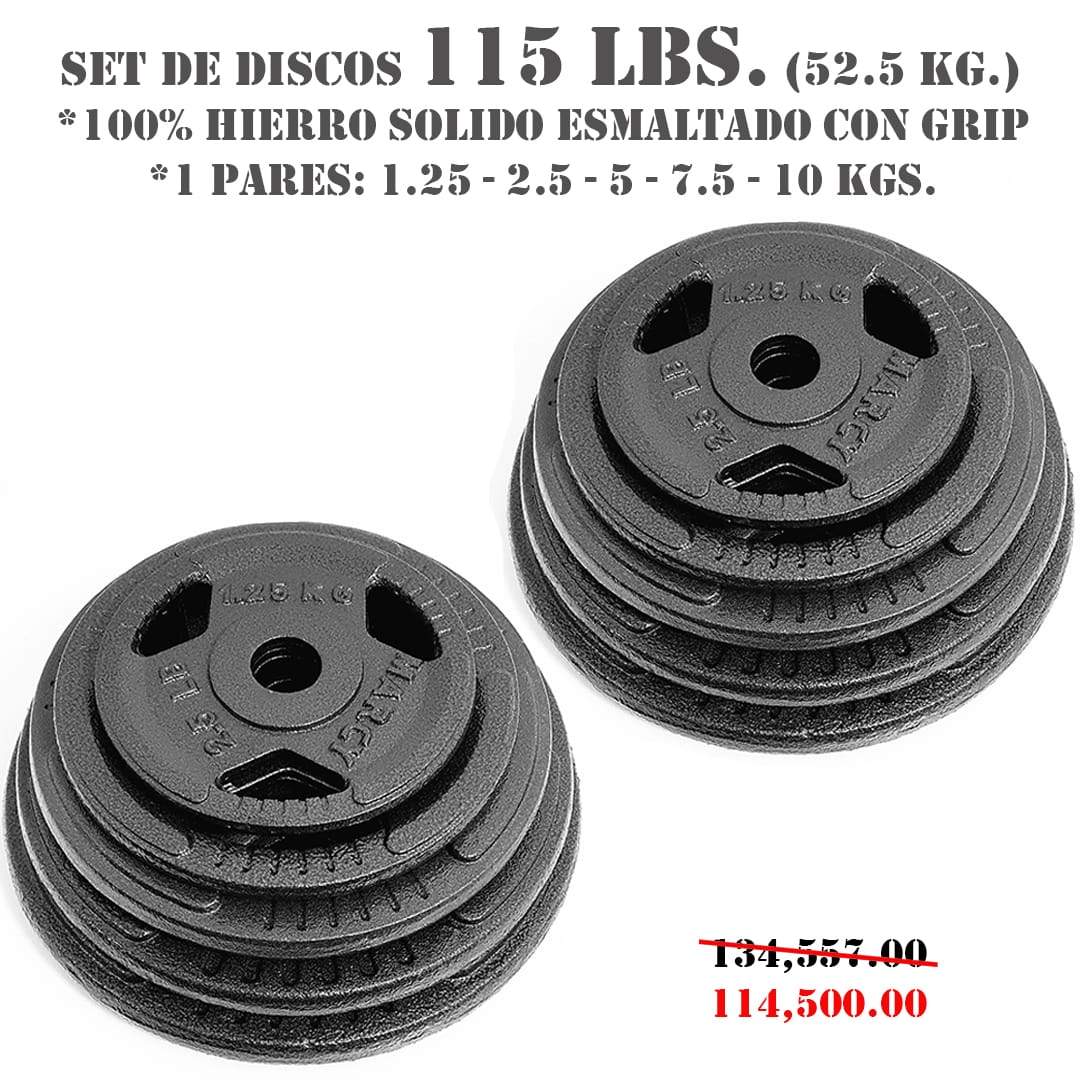 SET DE DISCOS 115LBS (52.5KG)