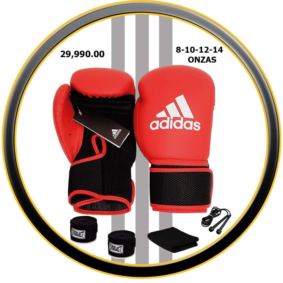 COMBO GUANTE ADIDAS ROJO DE 12 OZ