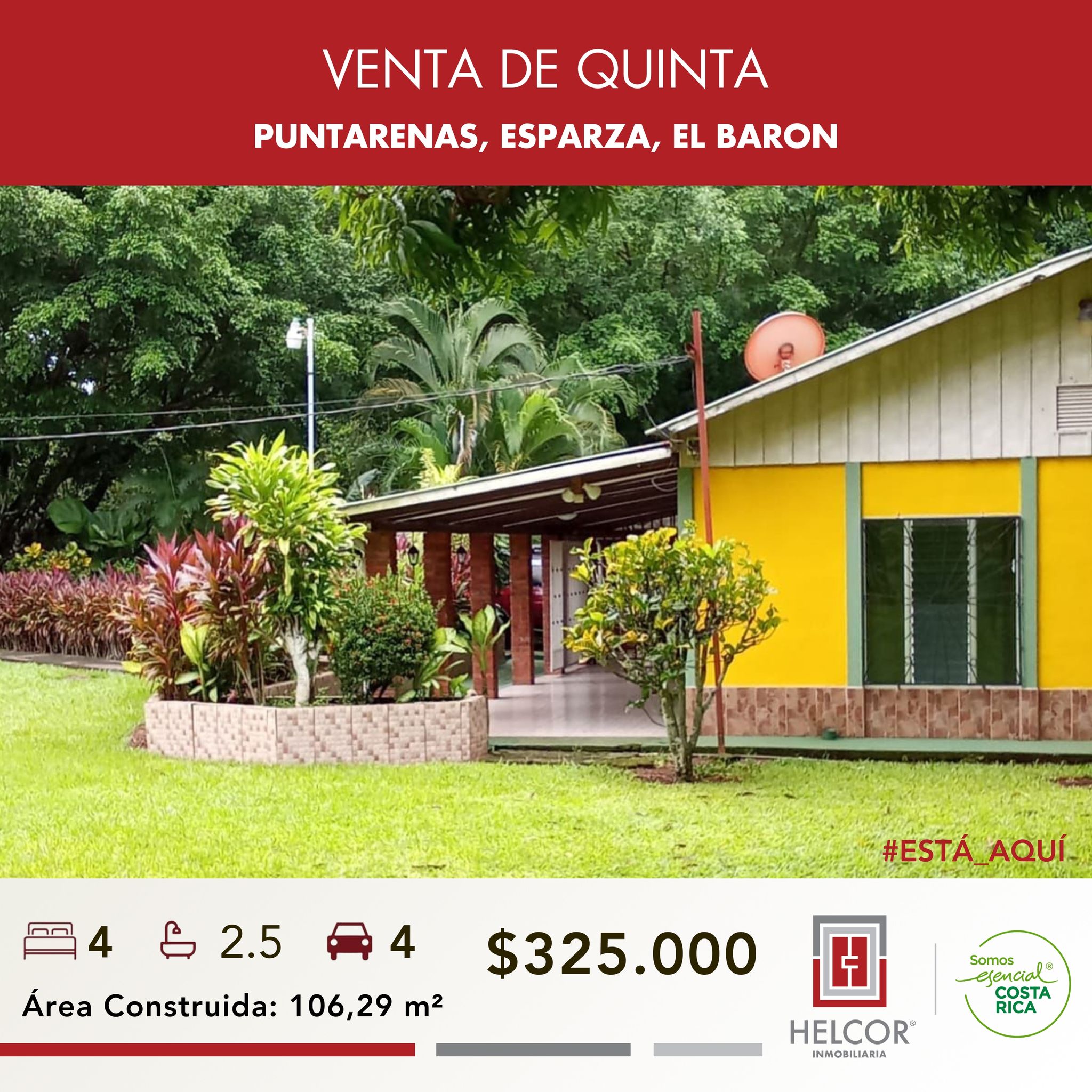 VENTA DE QUINTA – PUNTARENAS, ESPARZA, EL BARÓN
