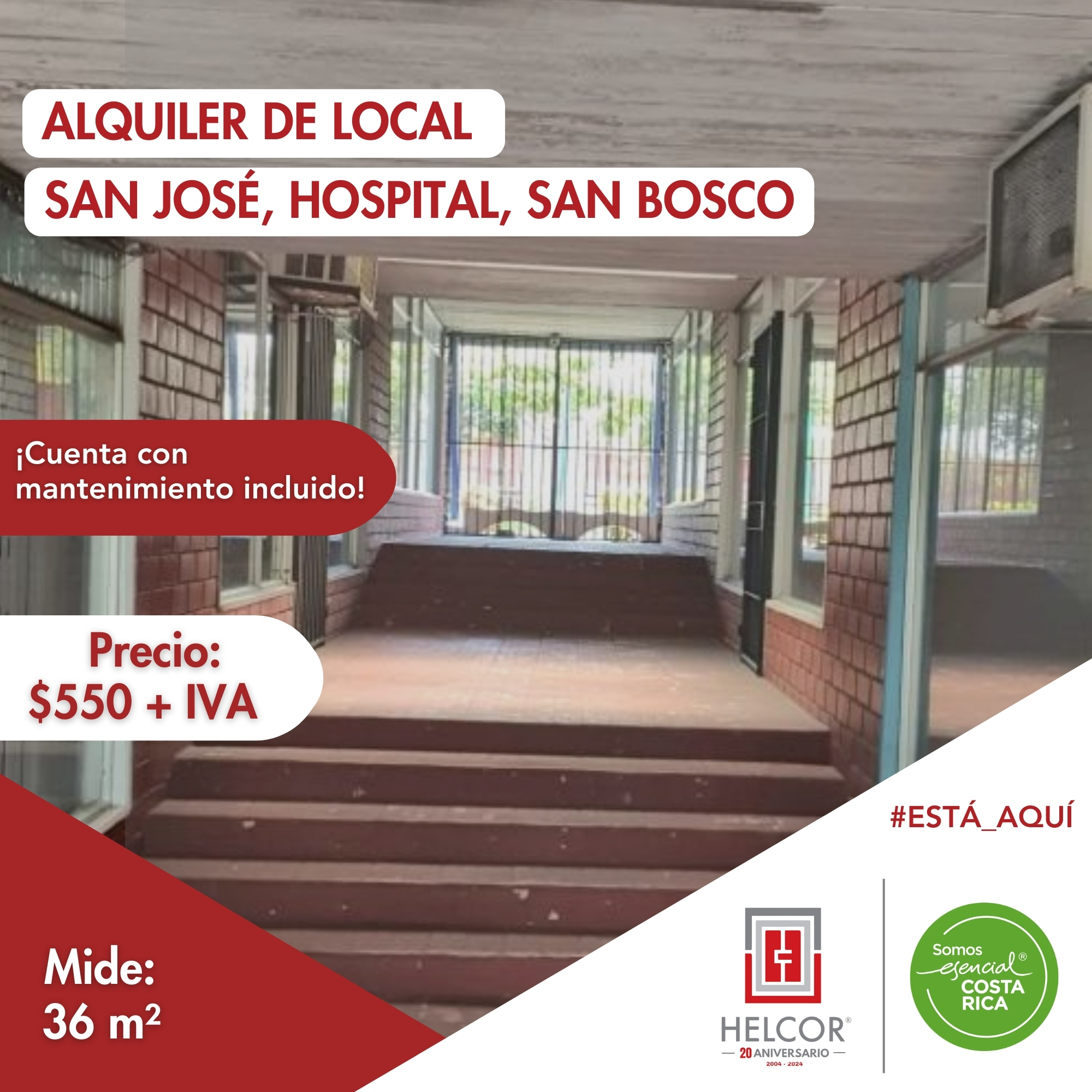 ALQUILER DE LOCAL COMERCIAL – SAN BOSCO, SAN JOSÉ