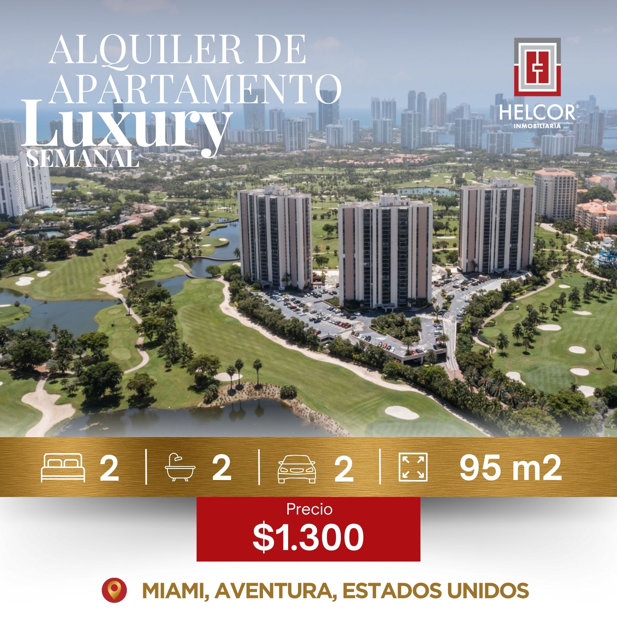 Alquiler Semanal de Apartamento de Lujo – Aventura, Miami, Estados Unidos.