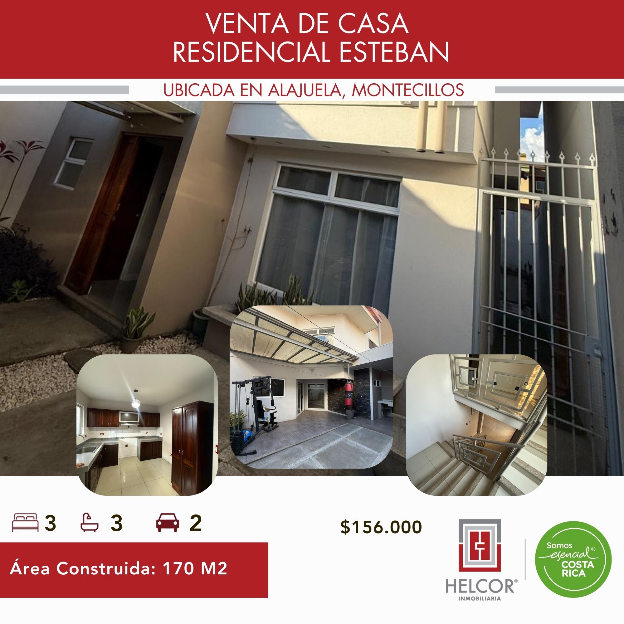 VENTA DE CASA EN MONTECILLOS, ALAJUELA, RESIDENCIAL ESTEBAN