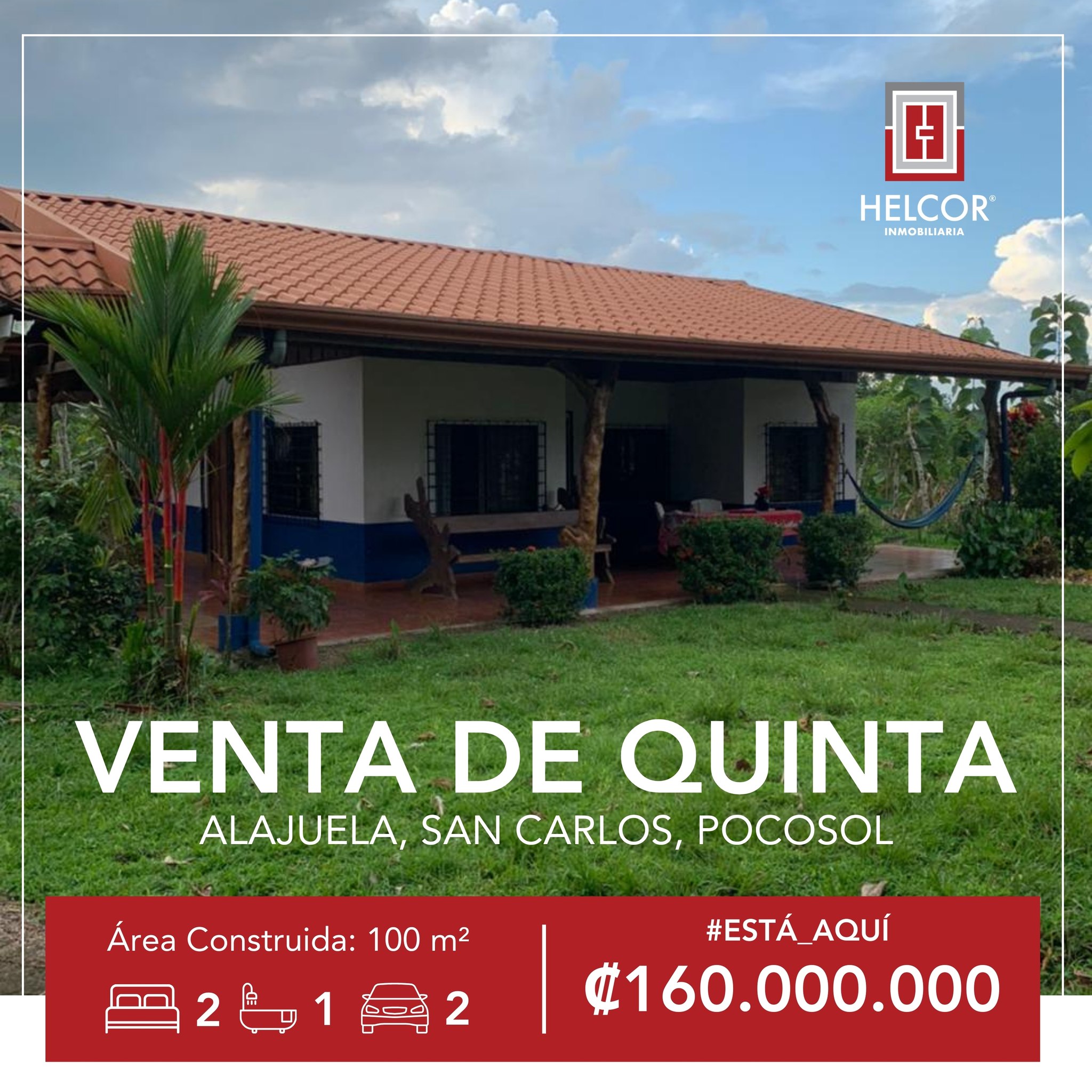 VENTA DE QUINTA – ALAJUELA, SAN CARLOS, POCOSOL