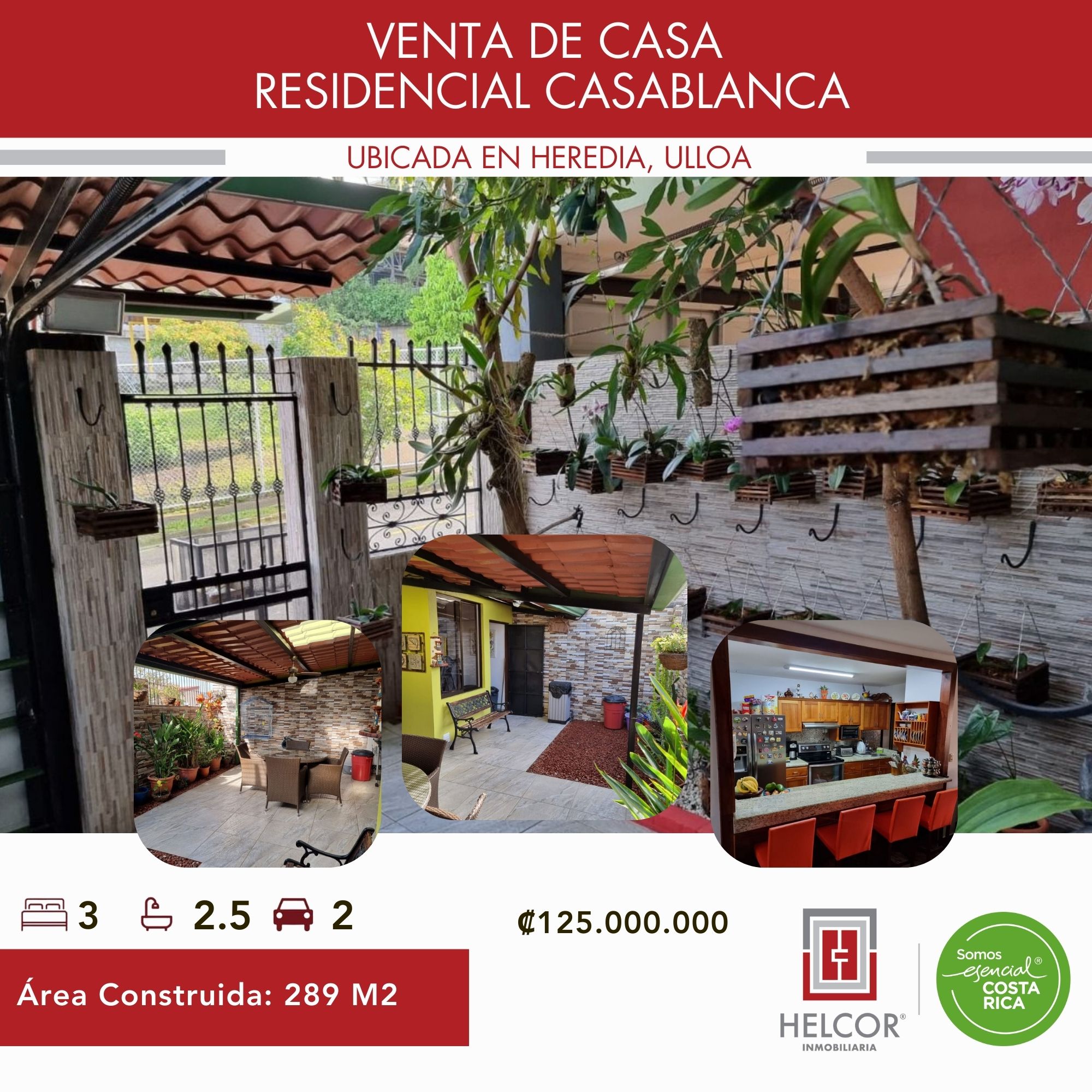 VENTA DE CASA EN HEREDIA, ULLOA, RESIDENCIAL CASABLANCA