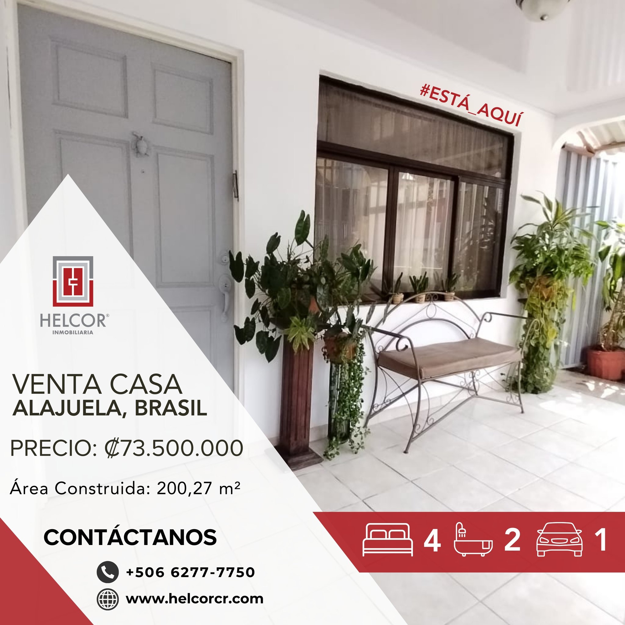 VENTA DE CASA – ALAJUELA, BRASIL