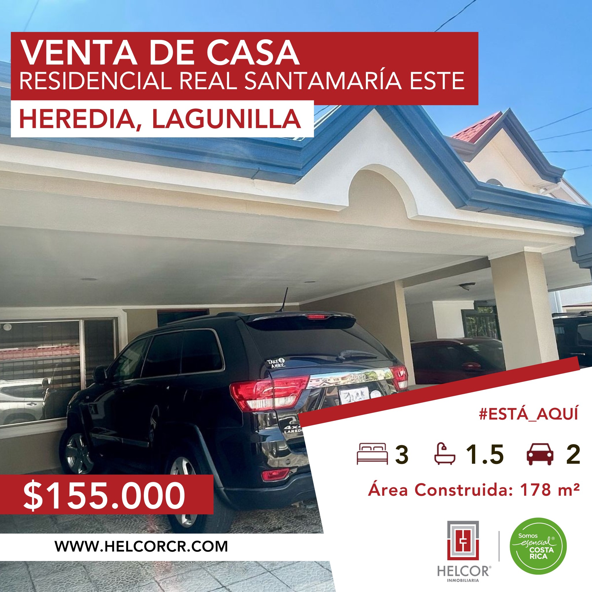 VENTA DE CASA – HEREDIA, LAGUNILLA, RESIDENCIAL REAL SANTAMARÍA ESTE