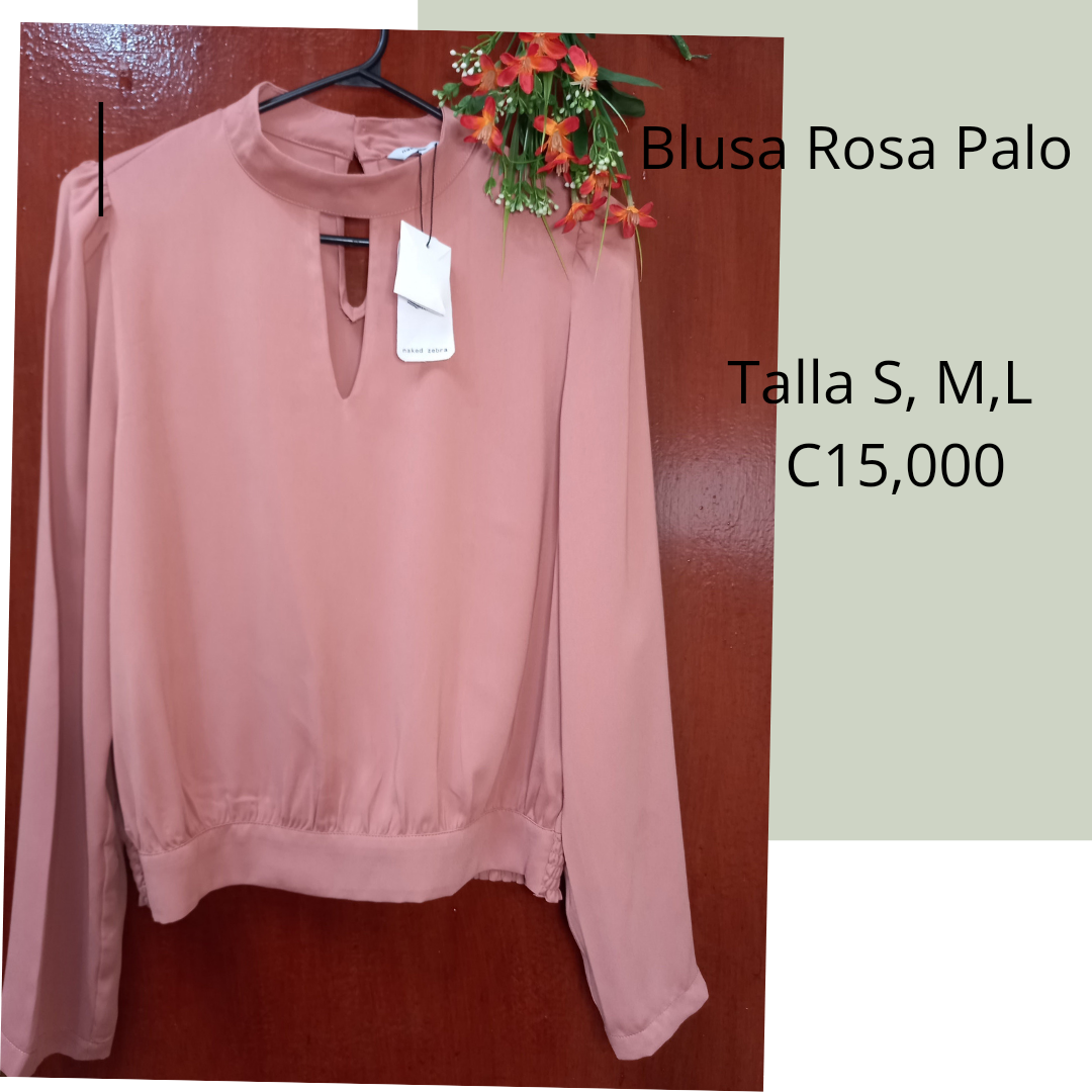 Se  Vende Elegante  Blusa Cuello Alto Rosa Palo