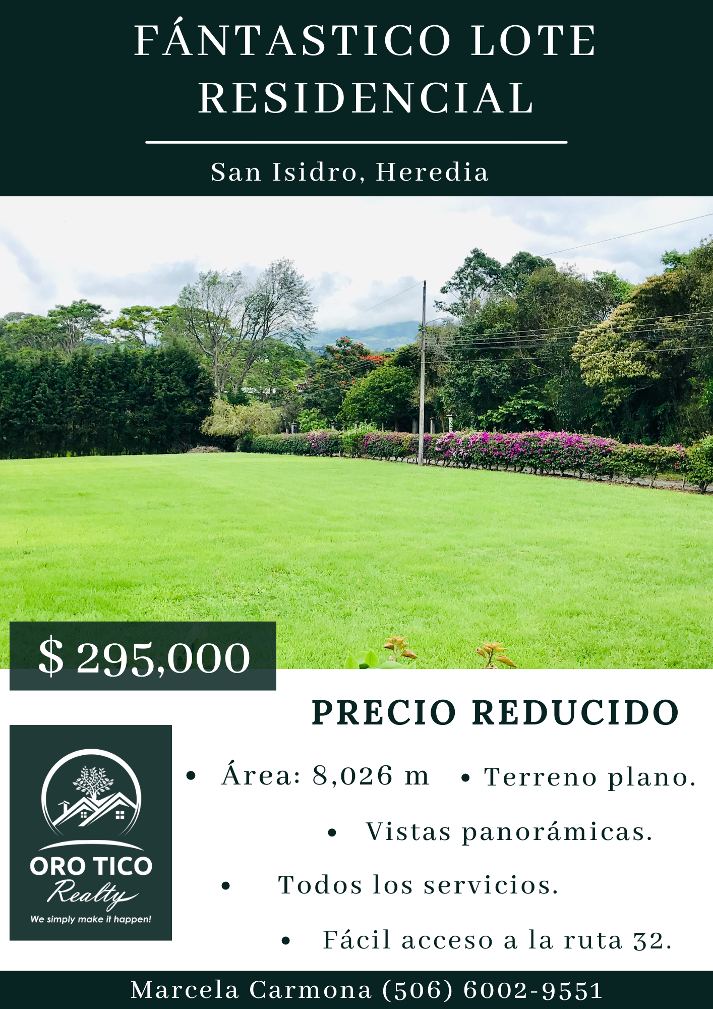 REBAJADO FANTÁSTICO LOTE RESIDENCIAL EN SAN ISIDRO DE HEREDIA