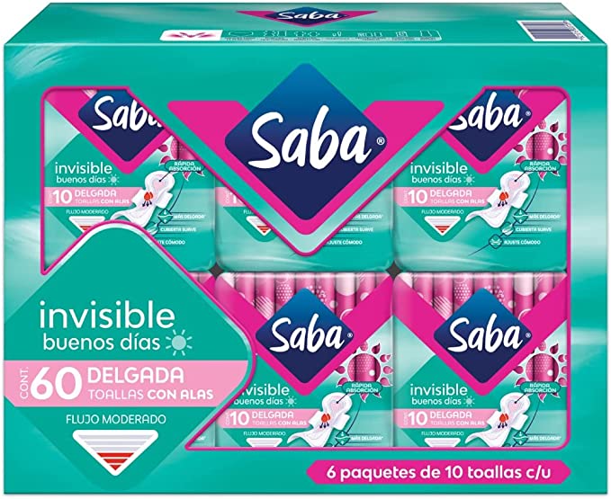 Se Vende Saba Ultra invisible Toalla Femenina Con alas 60 Un.