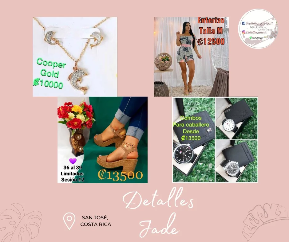 Detalles Jade, Ropa para Damas,  Ropa para Caballeros, Zapatos,