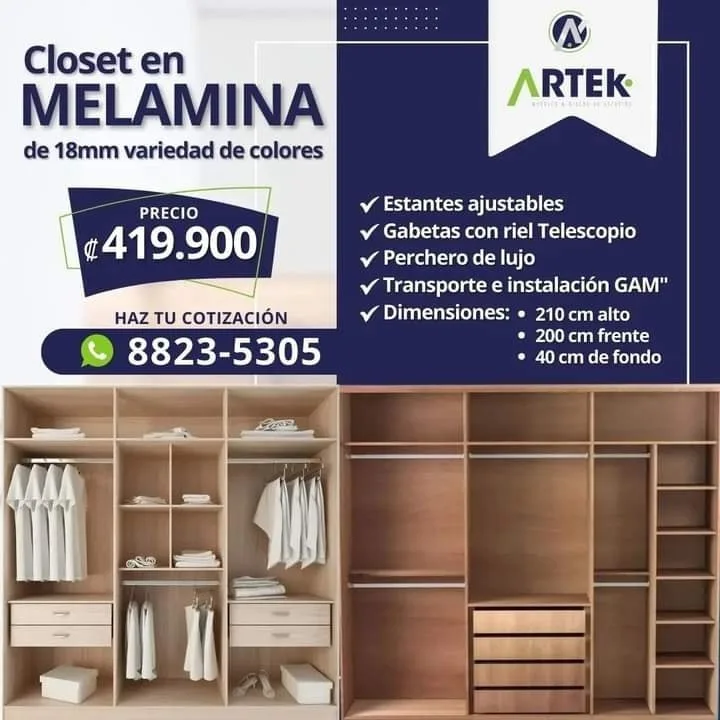 Transforma tu espacio con un closet de malamina de calidad!