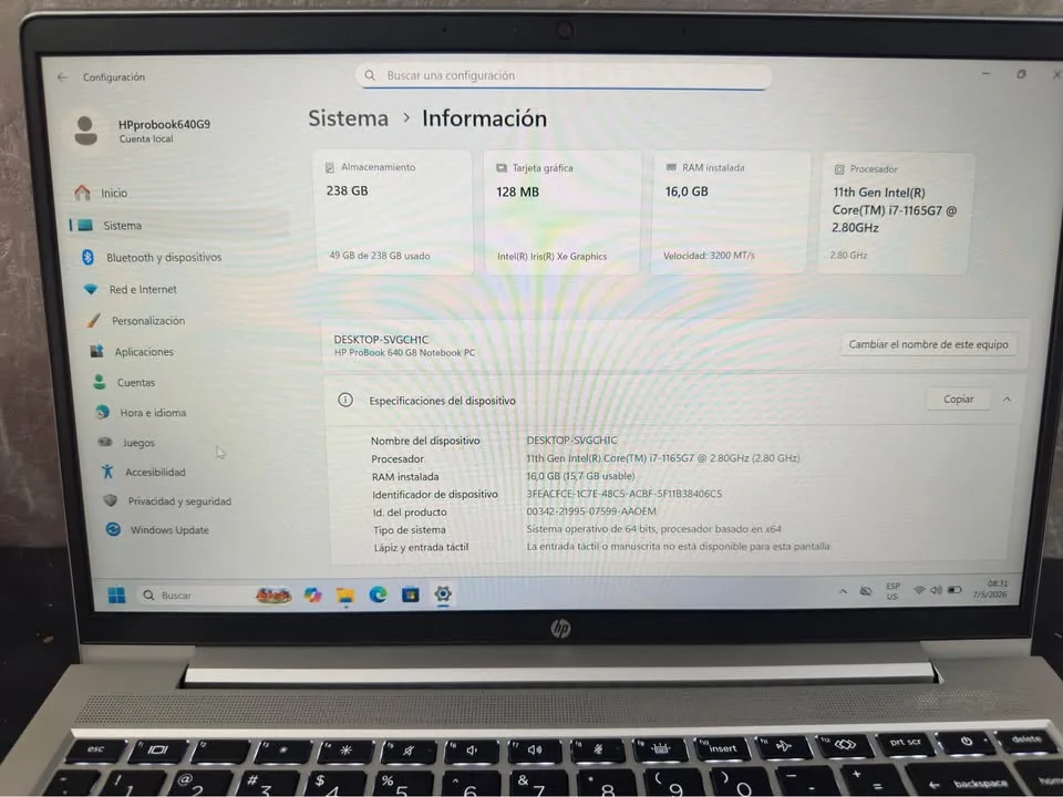 Laptop HP Probook i7 11 generación - foto 5
