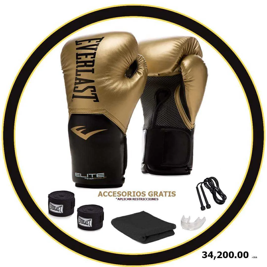 COMBO GUANTES DORADO CON NEGRO 8 OZ - foto 2