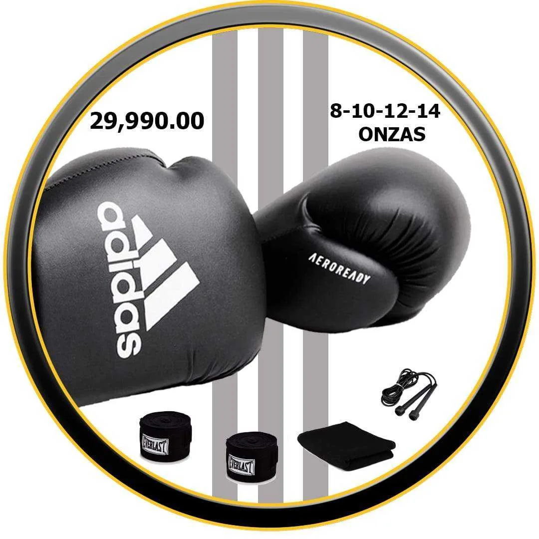 COMBO GUANTE ADIDAS NEGRO DE 12 OZ - foto 2