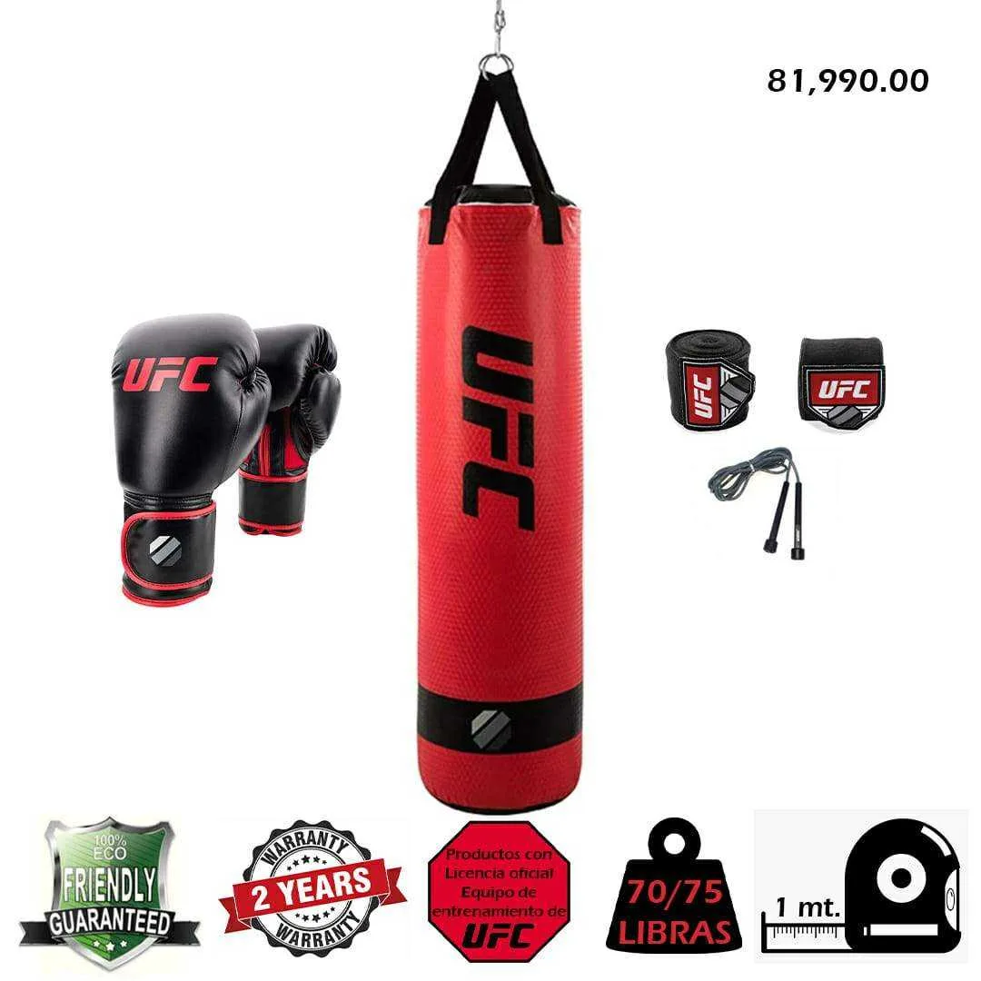 COMBO SACO UFC CON GUANTES, VENDAS Y CUERDA - foto 2