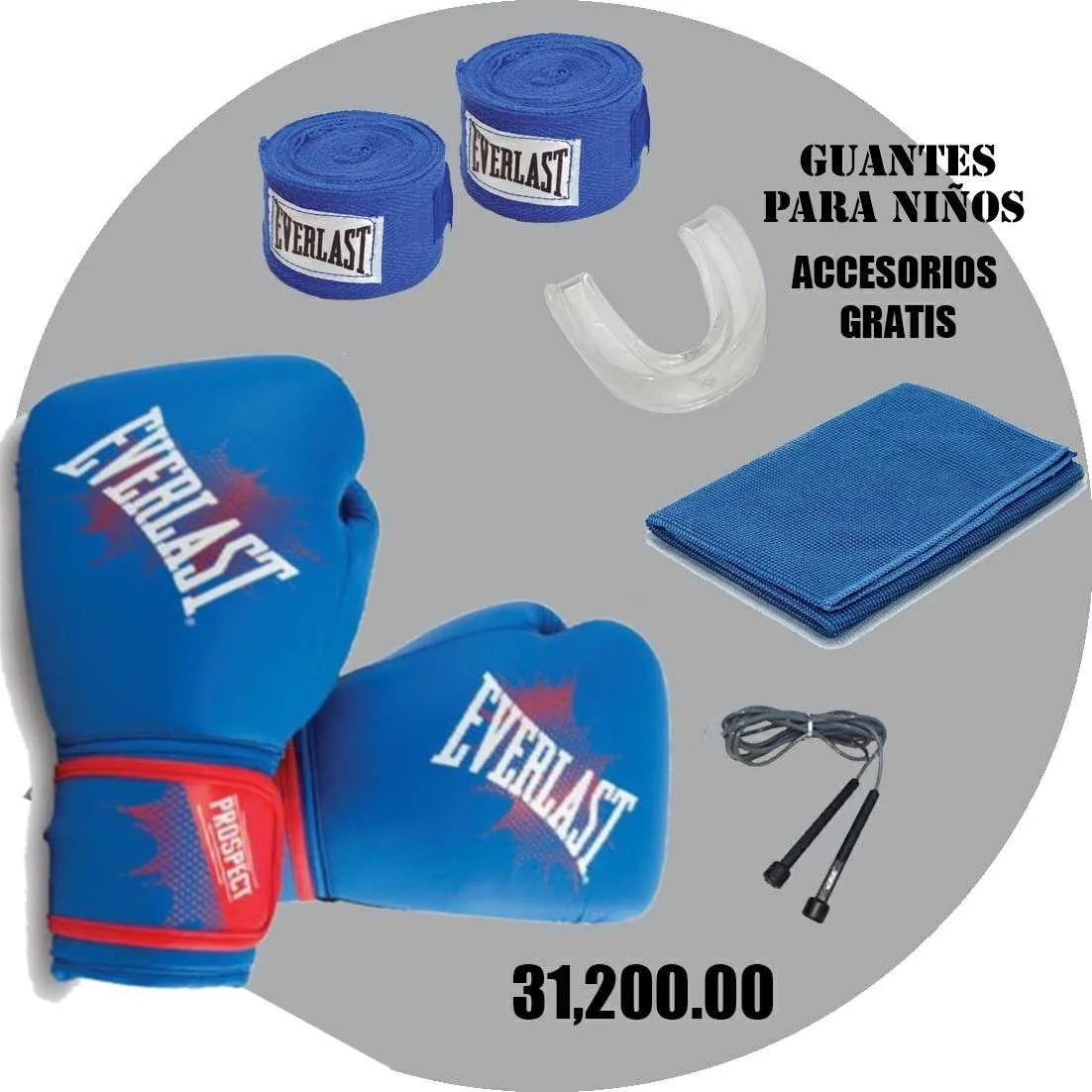 COMBO GUANTES DE BOXEO AZULES PARA NIÑO 8OZ - foto 2