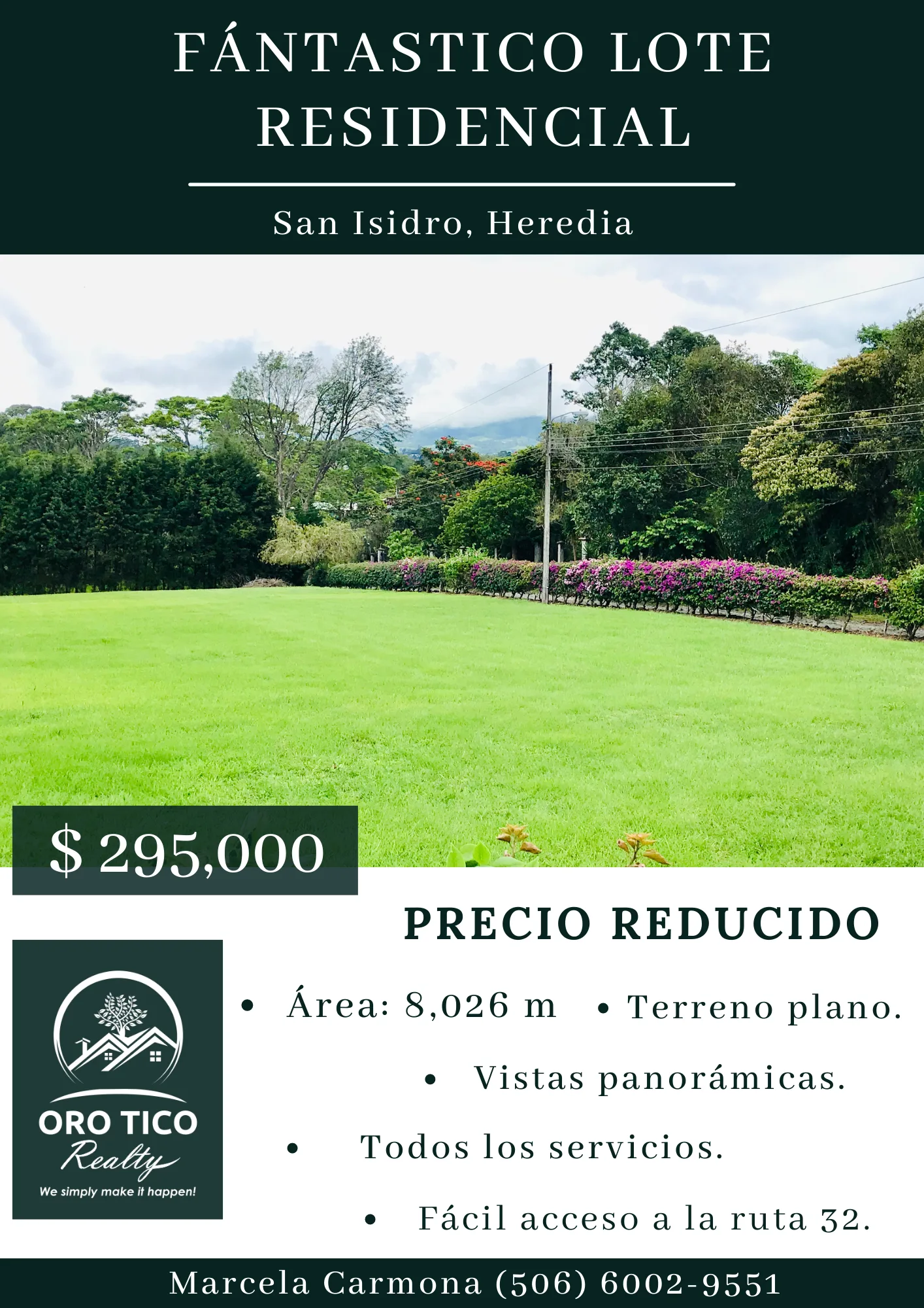REBAJADO FANTÁSTICO LOTE RESIDENCIAL EN SAN ISIDRO DE HEREDIA