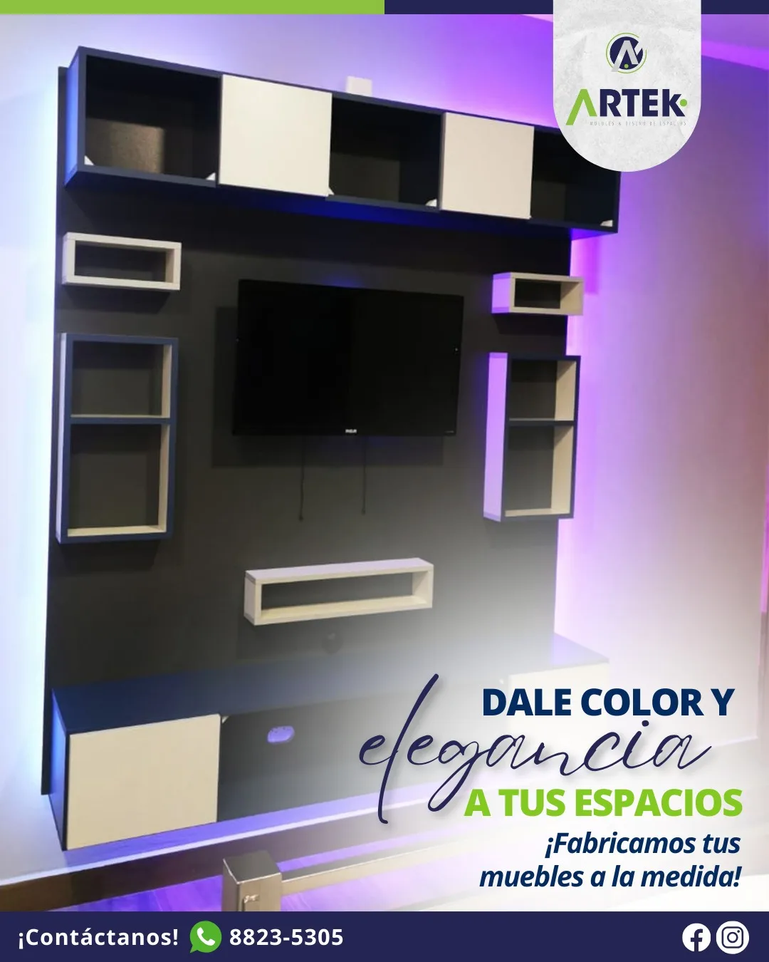 Dales color y elegancia a tus espacios con nuestros muebles a la medida!