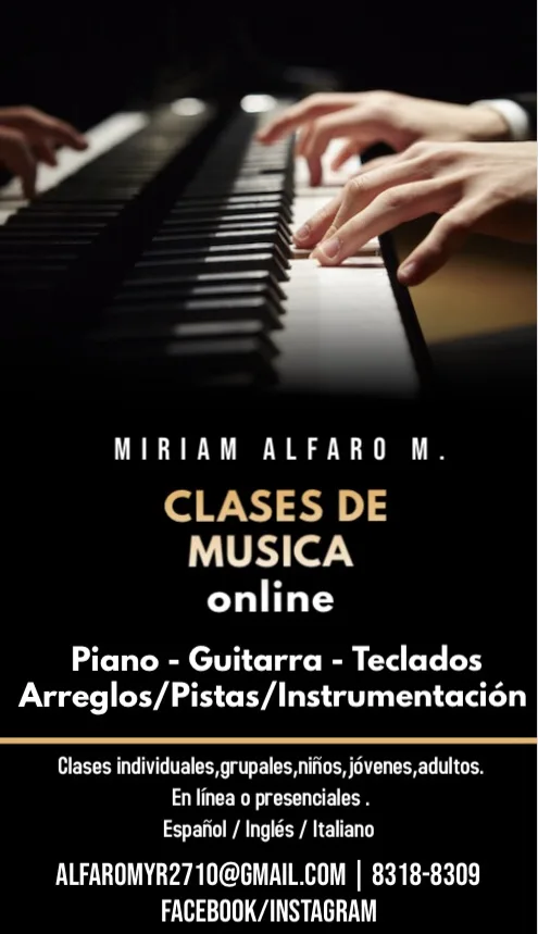 Clases virtuales: música, Inglés, italiano.