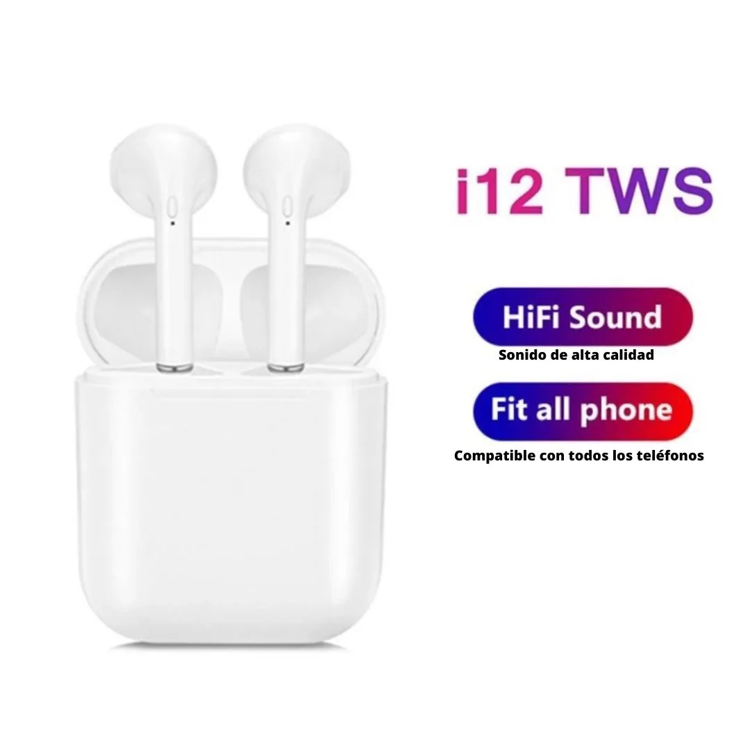 Audífonos inalámbricos (bluetooth) i12 tws tipo AirPods