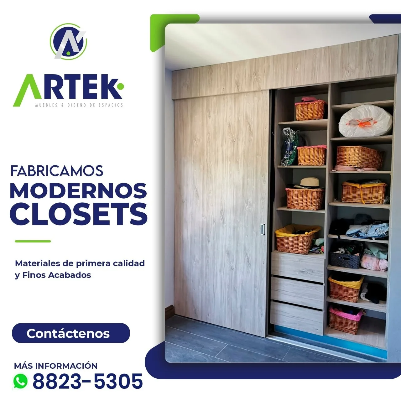 Encuentra con nosotros los mejores closets modernos, con el material ideal y de calidad para tu hogar.